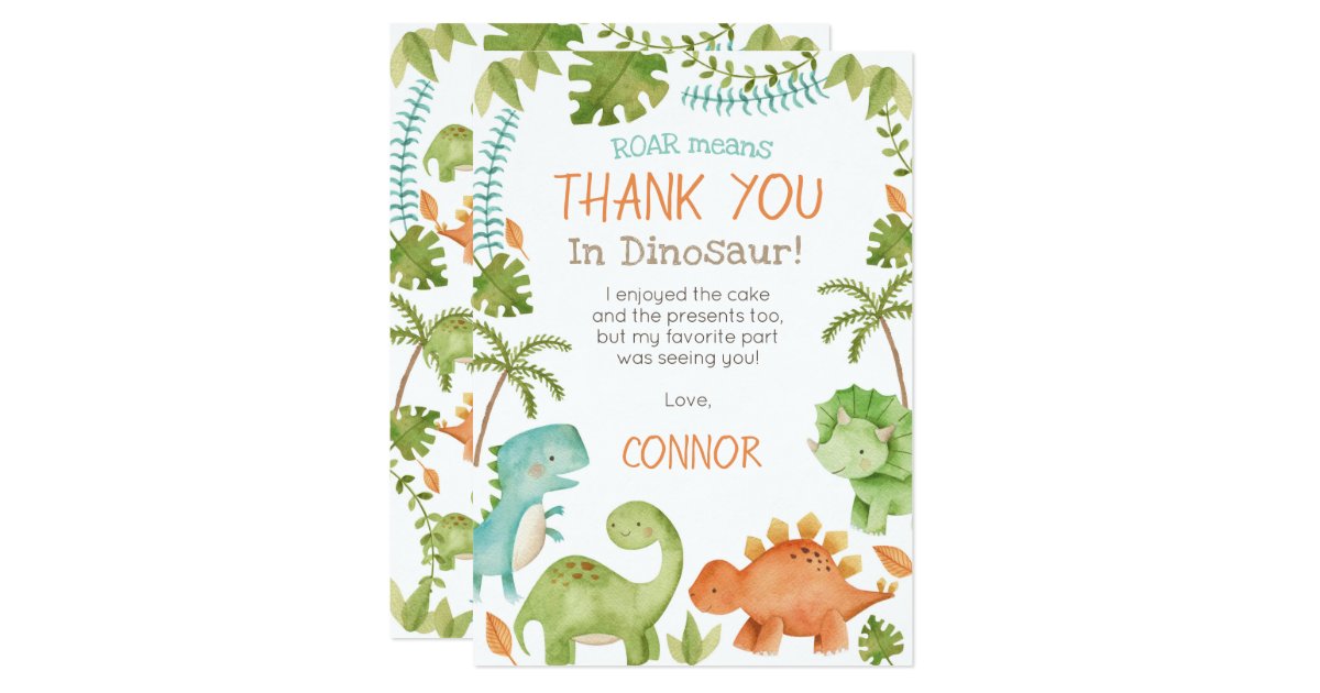 Dinosaur Birthday thank you cards