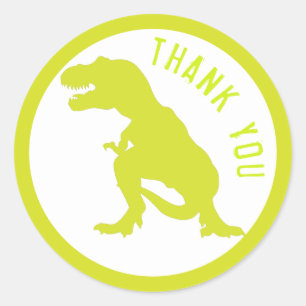 Dinosaur Birthday Thank you Classic Round Sticker