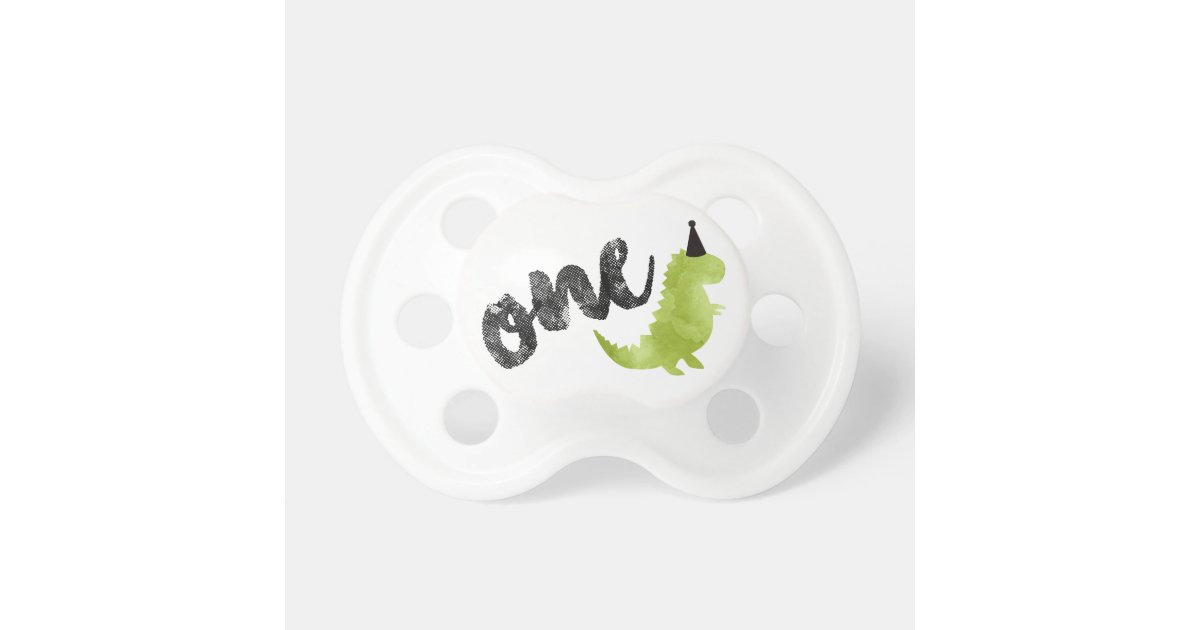 Dinosaur Birthday Theme First Birthday Little Dino Pacifier Zazzle Com