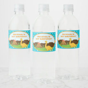 dinosaur water bottle labels zazzle