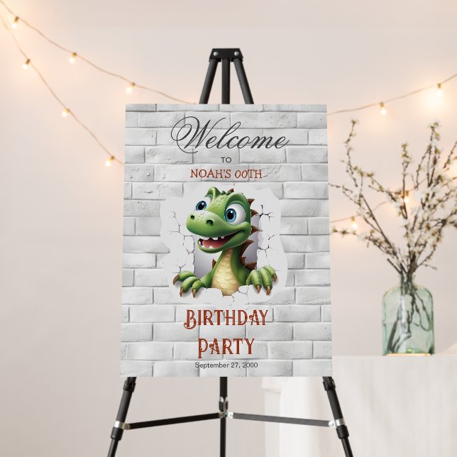 Dinosaur Birthday Welcome Foam Board (In Situ (Stand))