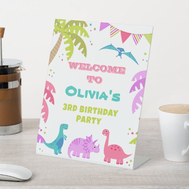 Dinosaur Birthday, Welcome Pedestal Sign (In SItu)