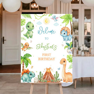 Dinosaur Birthday Welcome Sign