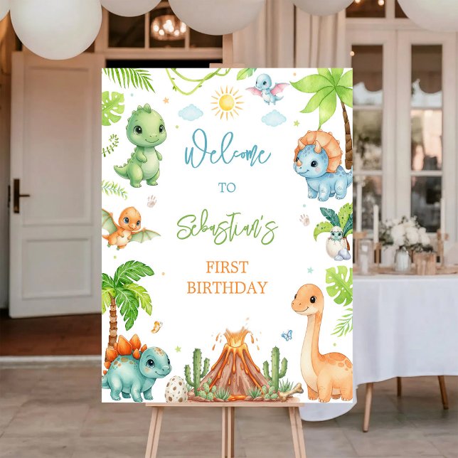 Dinosaur Birthday Welcome Sign (Creator Uploaded)