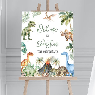 Dinosaur Birthday Welcome Sign