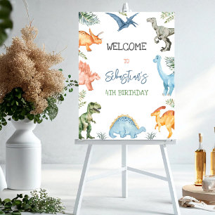 Dinosaur Birthday Welcome Sign