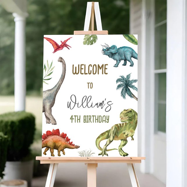 Dinosaur Birthday Welcome Sign (Creator Uploaded)