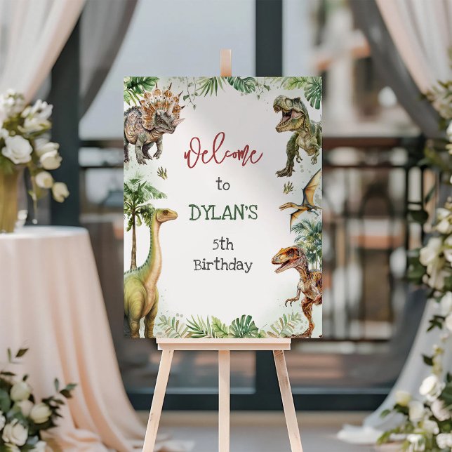 Dinosaur Birthday Welcome Sign (Creator Uploaded)