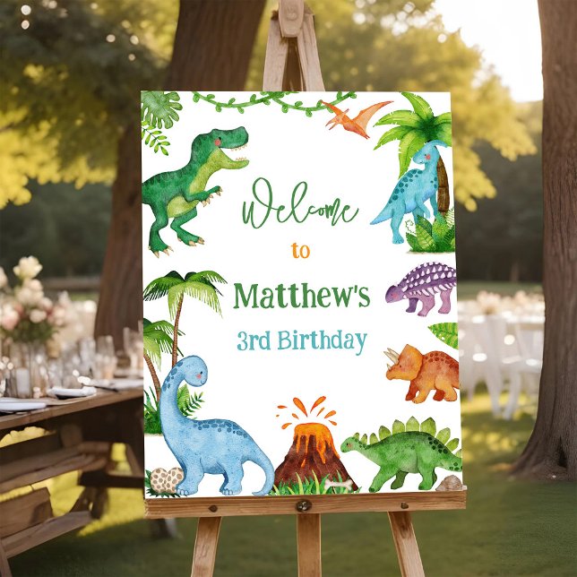 Dinosaur Birthday Welcome Sign (Creator Uploaded)