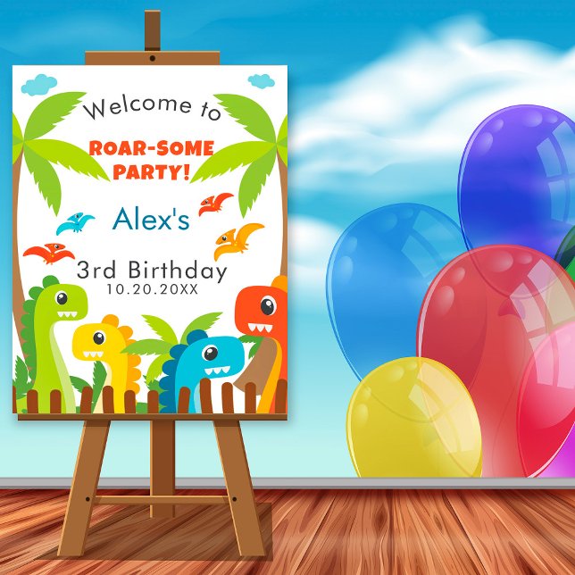 Dinosaur Birthday Welcome Sign for Party Decor (Creator Uploaded)