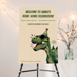 Dinosaur Birthday Welcome Sign Kids Party