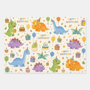 Dinosaur Birthday Wrapping Paper – Cute Dino Party