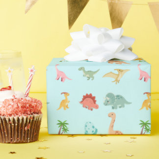 Dinosaur Birthday Wrapping Paper Kids Party