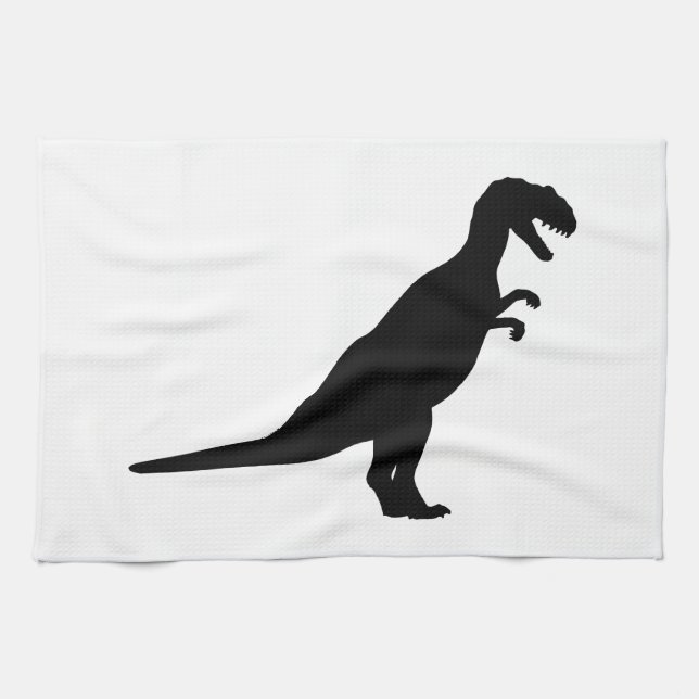 Dinosaur Black Towel (Horizontal)
