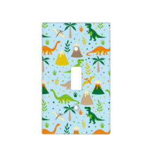 Dinosaur Blue Green Orange Light Switch Cover