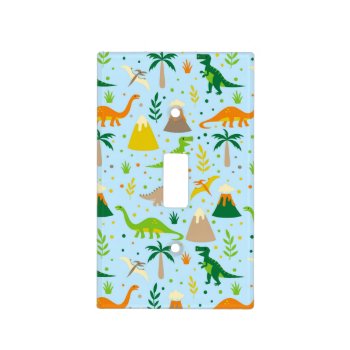 Dinosaur Blue Green Orange Light Switch Cover by Kookyburra at Zazzle