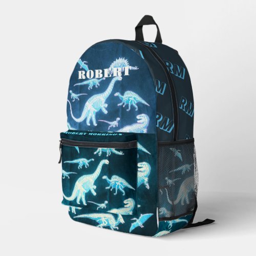 Dinosaur Blue Modern Fun Fluorescent Printed Backpack