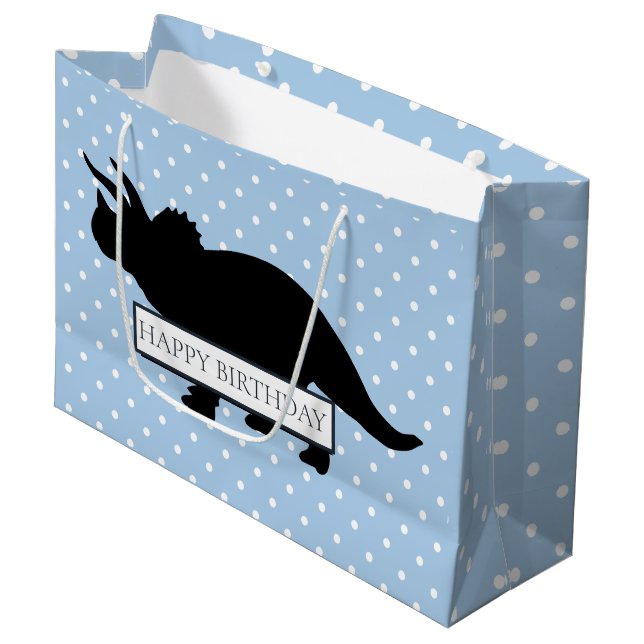 Dinosaur Blue Poker Pattern Large Boy Bag (Front Angled)