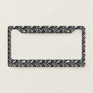 Dinosaur Bones (Black and White) License Plate Frame