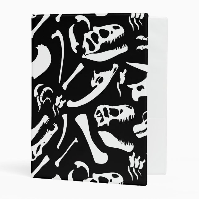 Dinosaur Bones (Black and White) Mini Binder (Front/Inside)