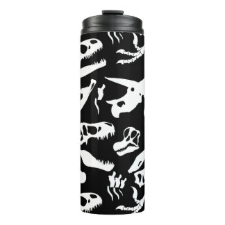 Dinosaur Bones (Black and White) Thermal Tumbler