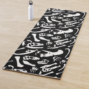 Dinosaur Bones (Black and White) Yoga Mat