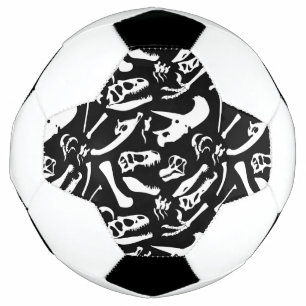 Dinosaur Bones (Black) Soccer Ball