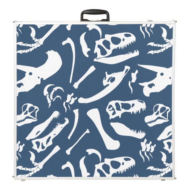 Dinosaur Bones (Blue) Beer Pong Table (Folded)