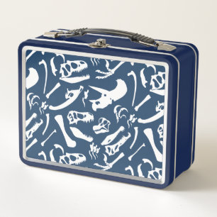 Dinosaur Bones (Blue) Metal Lunch Box