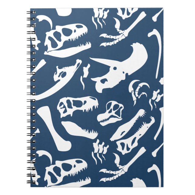 Dinosaur Bones (Blue) Notebook (Front)