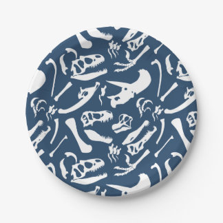 Dinosaur Bones (Blue) Paper Plates