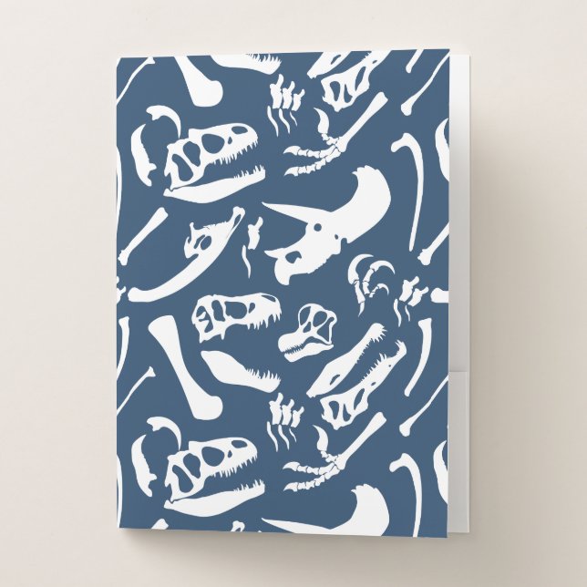 Dinosaur Bones (Blue) Pocket Folder (Front)