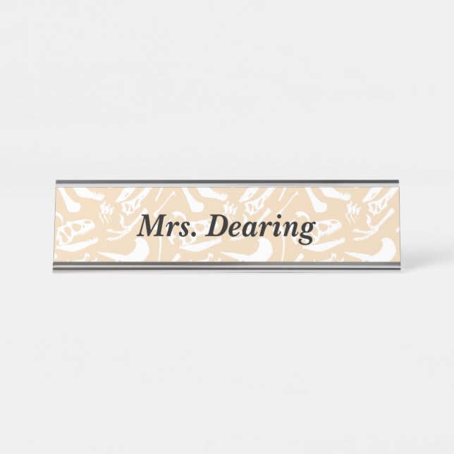 Dinosaur Bones Desk Name Plate (Front)