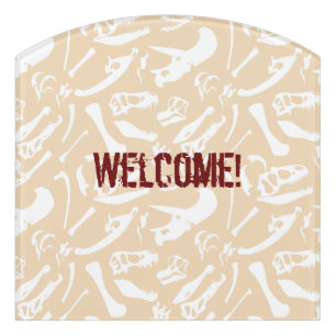 Dinosaur Bones Door Sign