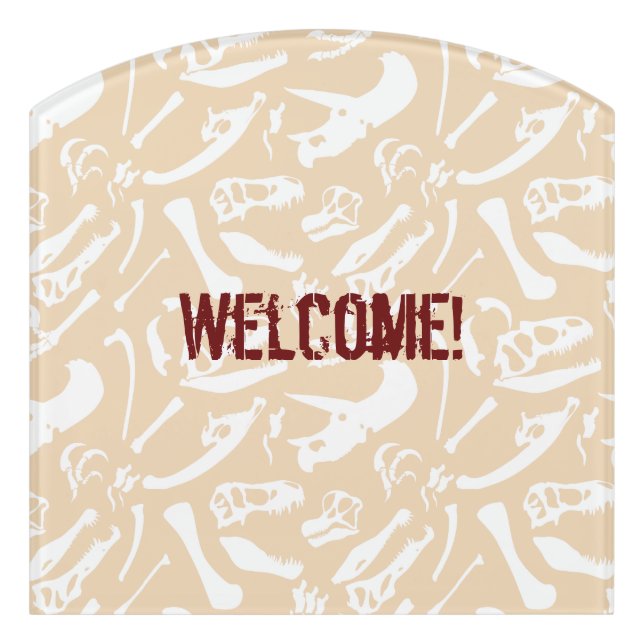 Dinosaur Bones Door Sign (Contour Front)