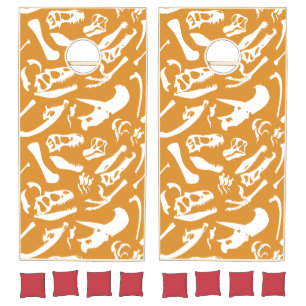 Dinosaur Bones (Gold) Cornhole Set