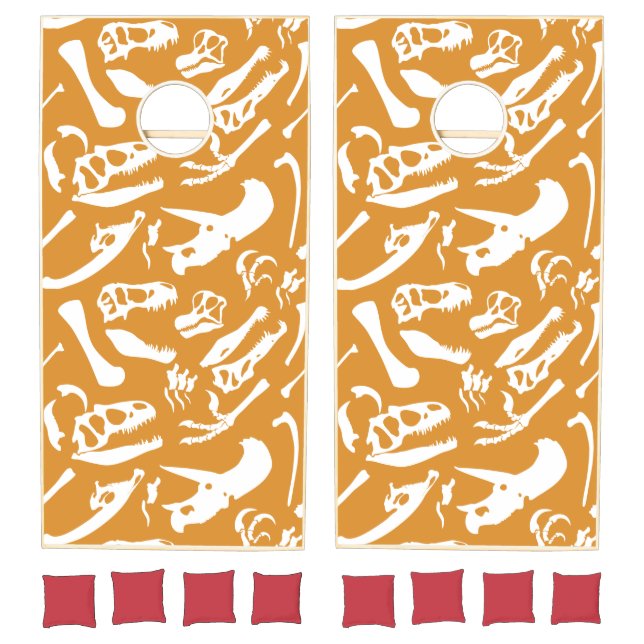 Dinosaur Bones (Gold) Cornhole Set (Set)