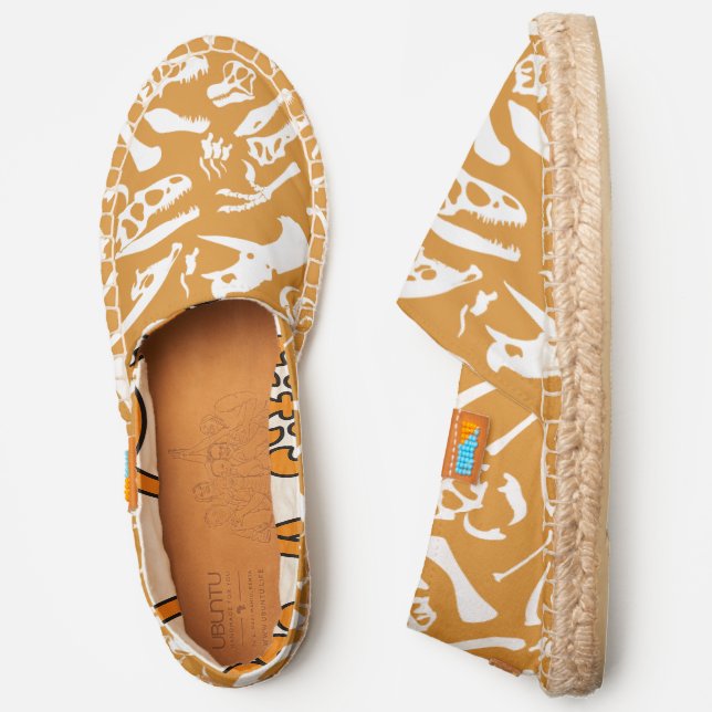 Dinosaur Bones (Gold) Espadrilles (Side)