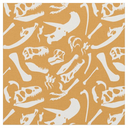 Dinosaur Bones (Gold) Fabric