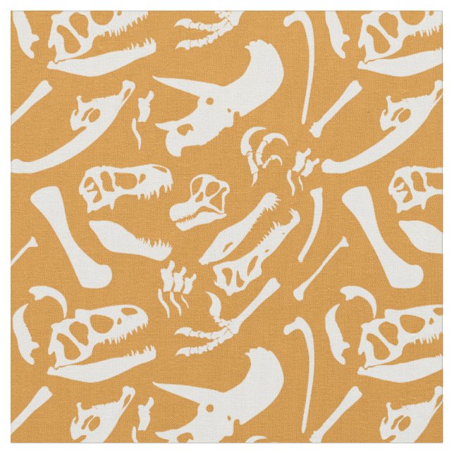Dinosaur Bones (Gold) Fabric (Close Up)