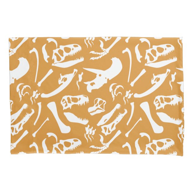 Dinosaur Bones (Gold) Pillow Case (Front)