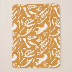 Dinosaur Bones (Gold) Sherpa Blanket
