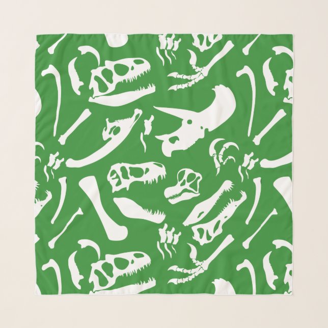 Dinosaur Bones (Green) Scarf (Front)