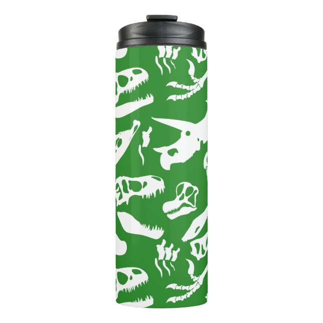 Dinosaur Bones (Green) Thermal Tumbler (Front)