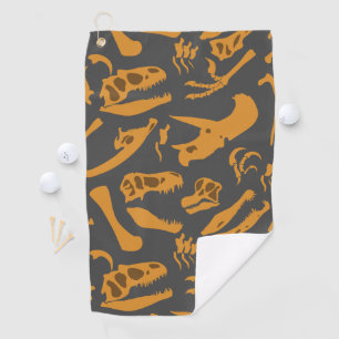 Dinosaur Bones (Grey) Golf Towel
