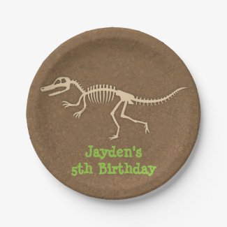 Dinosaur Bones Kids Birthday Party Supplies Paper Plate