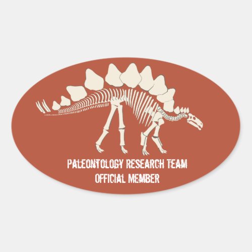 Dinosaur Bones Paleontology Customizable Badge Oval Sticker