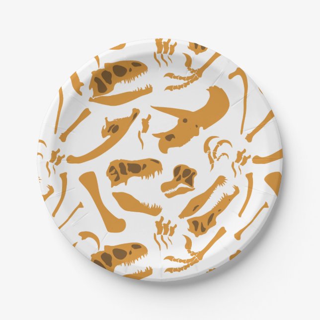 Dinosaur Bones Paper Plates (Front)