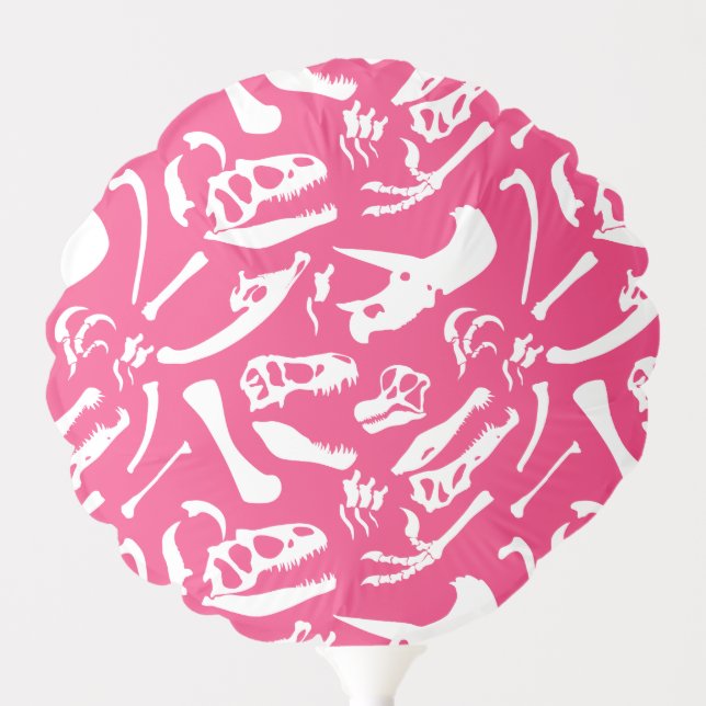 Dinosaur Bones (Pink) Balloon (Front)