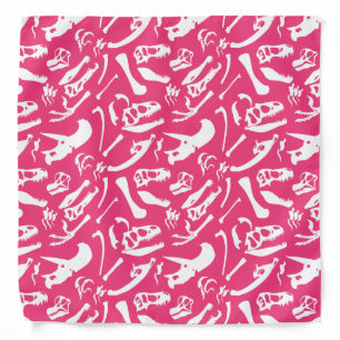 Dinosaur Bones (Pink) Bandana
